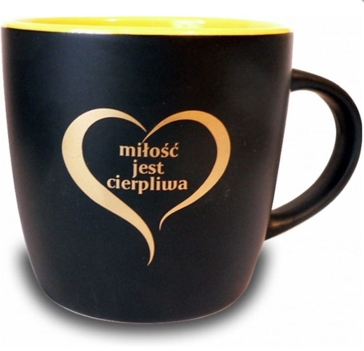 Kubek z nadrukiem religijnym Miłość jest cierpliwa