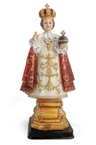 figurka Praskie Dzieciątko Jezus 20 cm masa żywiczna farby wodne FARS Srl Włochy e-religijne.pl