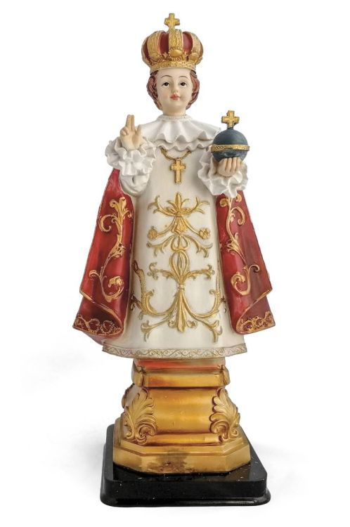 figurka Praskie Dzieciątko Jezus 20 cm masa żywiczna farby wodne FARS Srl Włochy e-religijne.pl