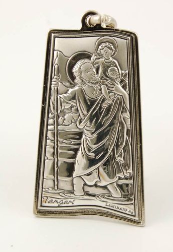Brelok do kluczy ze św. Krzysztofem posrebrzany Tangari e-religijne.pl