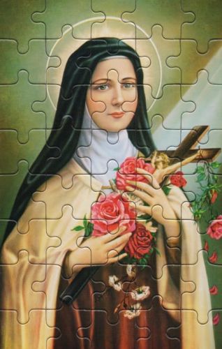 Religijne puzzle dla dzieci - Święty Teresa od Dzieciątka Jezus dewocjonalia katolickie wydawnictwa sklep e-religijne.pl