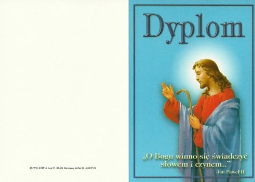Dyplom ukończenia nauki religii w szkole średniej (2)