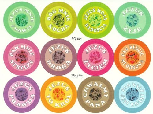 Naklejki religijne zestaw 12 sztuk (1) e-religijne.pl