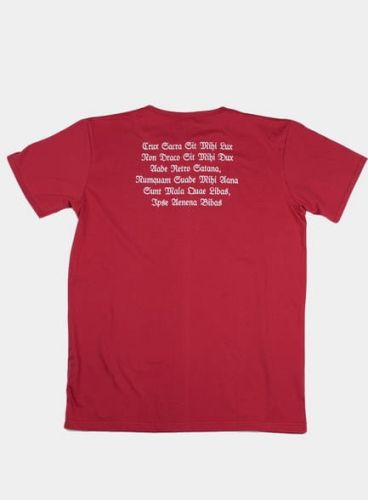 Chrześcijańska koszulka męska z krzyżem św. Benedykta chrześcijański sklep z koszulkami e-religijne.pl