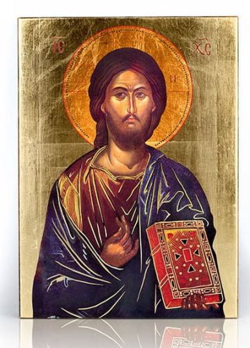 Ikona Chrystus Pantokrator złocona - 11,5 x 16 sklep z ikonami e-religijne.pl 