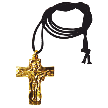 Krzyżyk metalowy do zawieszenia na szyję - kolor złoty