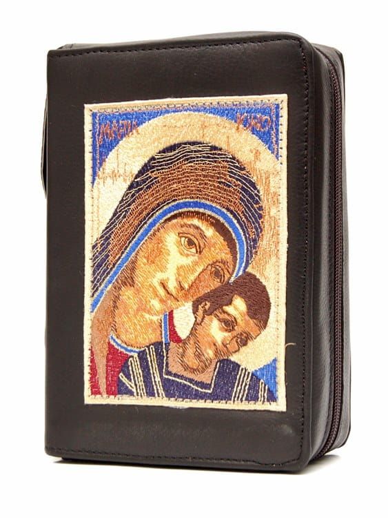 Okładka na Pismo św. z ikoną haftowaną ze skóry - (CZRN) - format oazowy e-religijne.pl