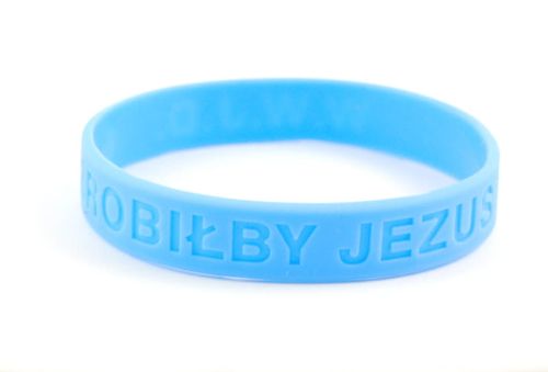 Bransoletka żelowa - Co zrobiłby Jezus? - WWDJ - niebieska e-religijne.pl