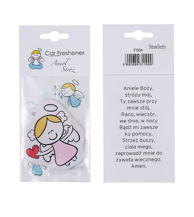 Sklep chrześcijański:  Aniołek - zawieszka zapachowa odświeżacz do auta