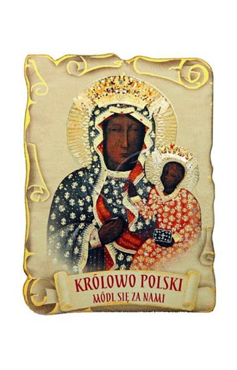 Magnes z nadrukiem religijnym - Królowo Polski módl się za nami