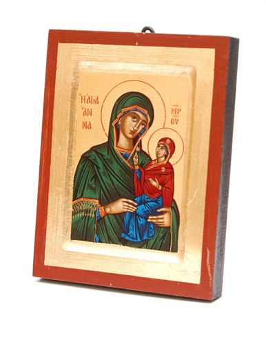 Bizantyjska ikona św. Anny z Maryją 18 x 24 sklep z ikonami e-religijne.pl