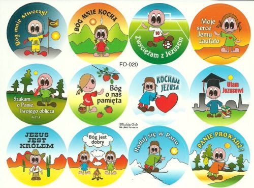 Chrześcijańskie naklejki religijne zestaw 12 sztuk (3) e-religijne.pl