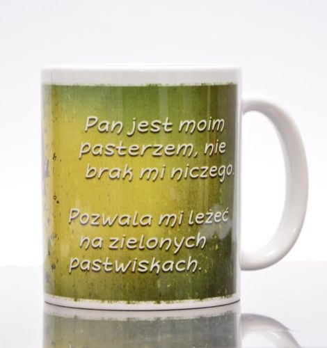 KUBEK "Pan jest moim Pasterzem ... Pozwala mi leżeć ..." sklep chrześcijański e-religijne.pl
