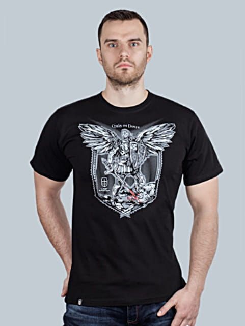 Męska koszulka chrześcijańska "Archanioł Michał" sklep chrześcijański e-religijne.pl
