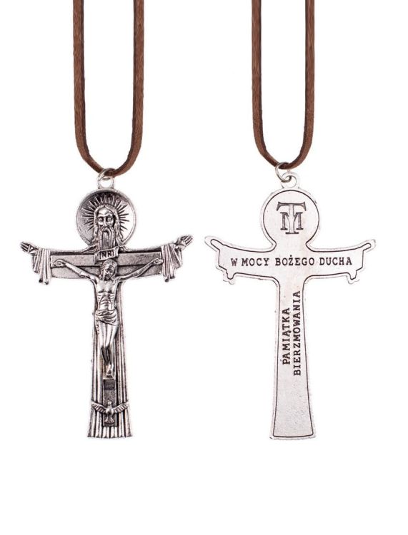 Największy wybór krzyży do bierzmowania: Krzyż do bierzmowania z rzemykiem 8 cm K007