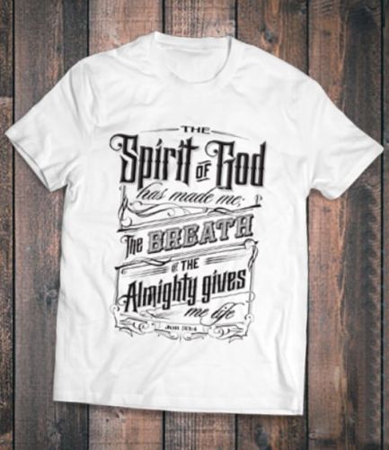 Chrześcijański męski T-shirt "The Spirit of God" - koszulki religijne - wspaniałe wzory inspirowane Pismem Świętym