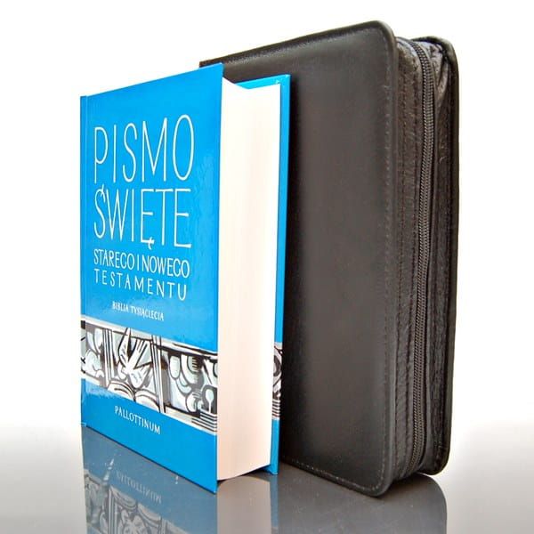 Biblia Tysiąclecia V z okładką ze skóry - zestaw Pallottinum ksiegarnia e-religijne.pl