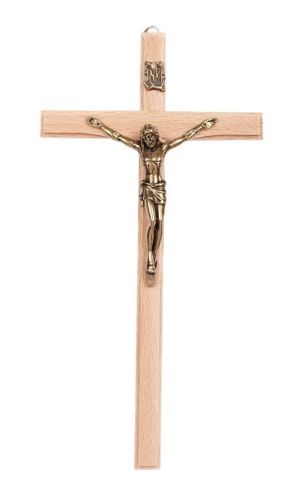 Krzyż drewniany do powieszenia 01-421 - jasny 19 cm e-religijne.pl