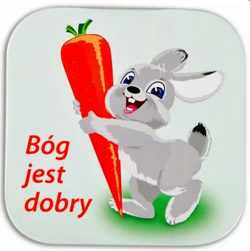 Podstawka korkowa z religijnym tekstem "Bóg jest dobry" e-religijne.pl