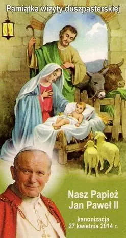 Obrazki na kolędę z Janem Pawłem II - wzór 2 (100 sztuk)