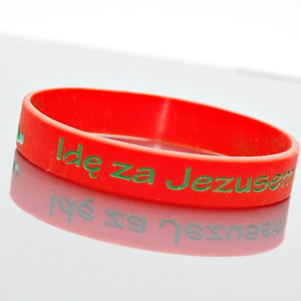 Bransoletka religijna "Idę za Jezusem" czerwona e-religijne.pl