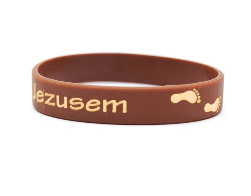 Bransoletka religijna "Idę za Jezusem" brązowa e-religijne.pl