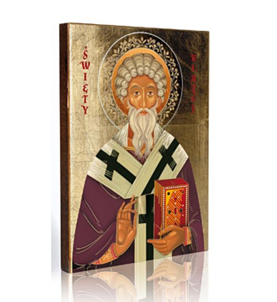 Księgarnia chrześcijańska - sklep z ikonami - wizerunki świętych: Ikona Święty Błażej 17 x 23