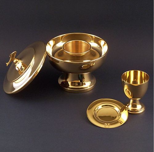 Pracownia brązownicza - naczynia liturgiczne Puszka do udzielania Komunii św. pod dwiema postaciami 0317 sklep chrześcijański