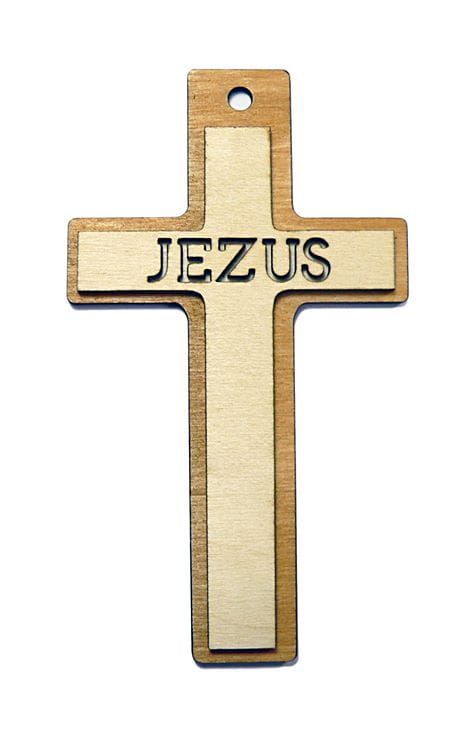 Krzyż drewniany JEZUS 14 cm CHRZEŚCIJAŃSKI SKLEP KRZYŻE DO ZAWIESZENIA