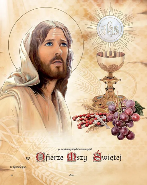 Chrześcijański sklep religijny - Obrazki do wypisania na I Komunię Świętą