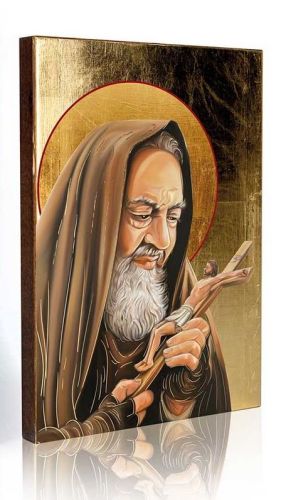 Sklep z ikonami | Ikona Świętego Ojca Pio 12 x 16| dewocjonalia i upominki religijne