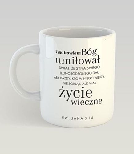 Kubek "Tak bowiem Bóg umiłował świat ..." (J 3,16) księgarnia chrześcijańska sklep religijny