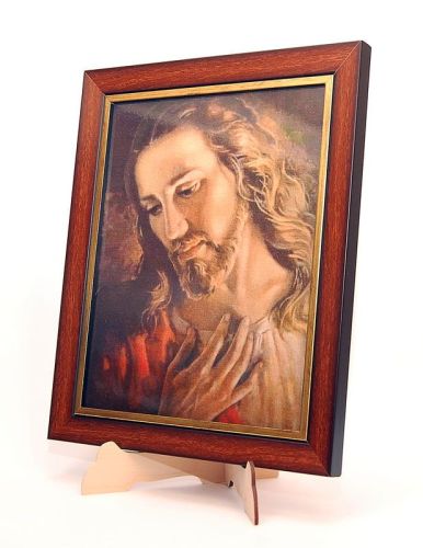 Sklep religijny | Dewocjonalia | Chrystus wg brata Elii - obraz w drewnianej ramie 24 x 30