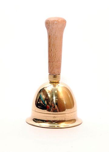 Dewocjonalia | artykuły liturgiczne na procesję | Dzwonek na procesję z drewnianą rączką 9 cm