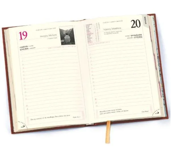 Księgarnia religijna | Terminarz A5 na 2020 rok WEAVE - ciemnobrązowy | Edycja Świętego Pawła