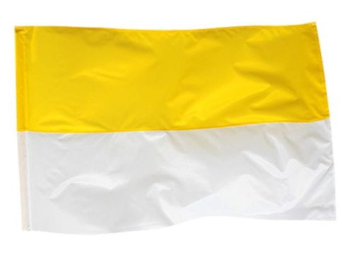 Flaga kościelna papieska żółto - biała 112 x 70 sklep dewocjonalia i artykuły liturgiczne