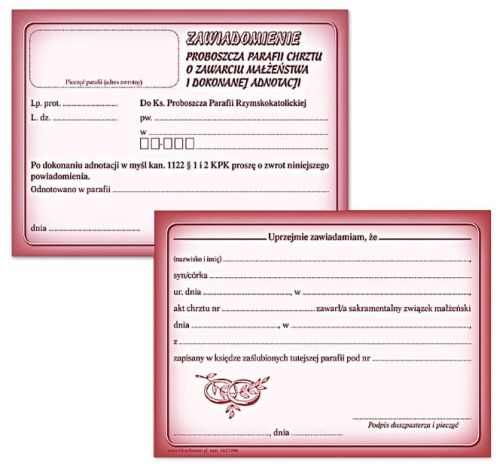 Zaświadczenie Ne temere paczka 50 szt. Hlondianum e-religijne.pl