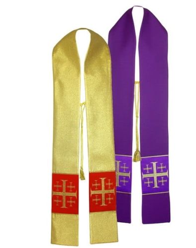 Stuła dwustronna do koncelebry złoto-fioletowa 4-106-C e-religijne.pl