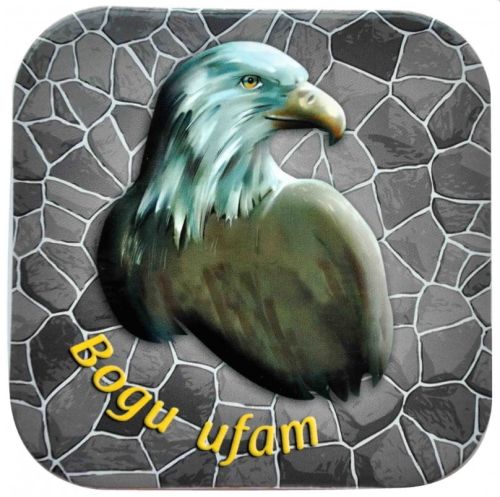 Podstawka korkowa z religijnym hasłem Bogu ufam  e-religijne.pl