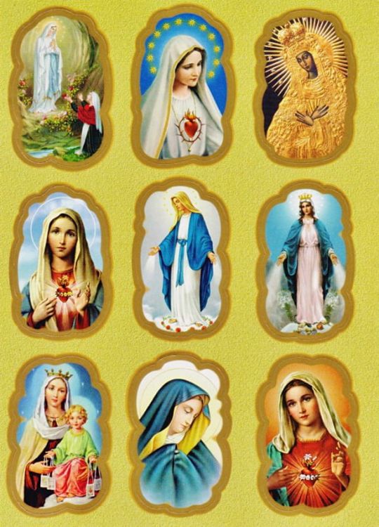 Naklejki religijne z Matką Bożą M02 sklep z pomocami duszpasterskimi - obrazki, dyplomy, artykuły liturgiczne. Pomoce dla katechety