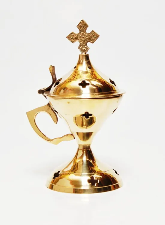 Kadzielnica domowa stołowa mosiężna 15 cm 12004