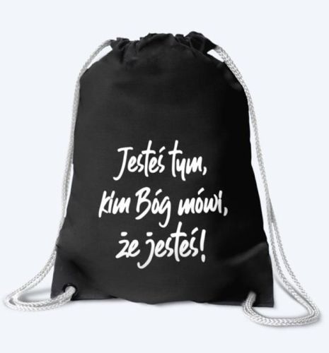 sklep chrześcijański Torba plecak chrześcijański "Jesteś tym kim Bóg mówi, że jesteś"