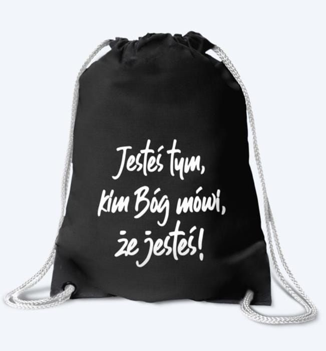 sklep chrześcijański Torba plecak chrześcijański "Jesteś tym kim Bóg mówi, że jesteś"