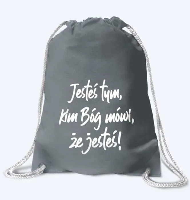 Sklep chrześcijański: Torba plecak chrześcijański "Jesteś tym kim Bóg mówi, że jesteś" sz
