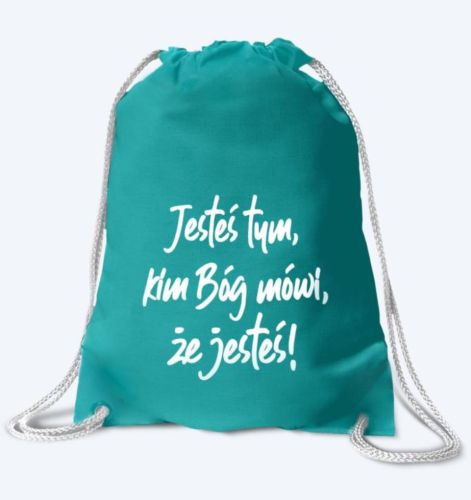 Torba plecak chrześcijański "Jesteś tym kim Bóg mówi, że jesteś" tur sklep chrześcijański