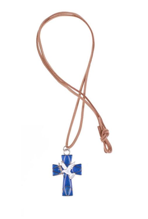 Krzyżyk 5,5 cm zawieszka metalowa z Duchem Świętym K3019A-2 sklep chrześcijański