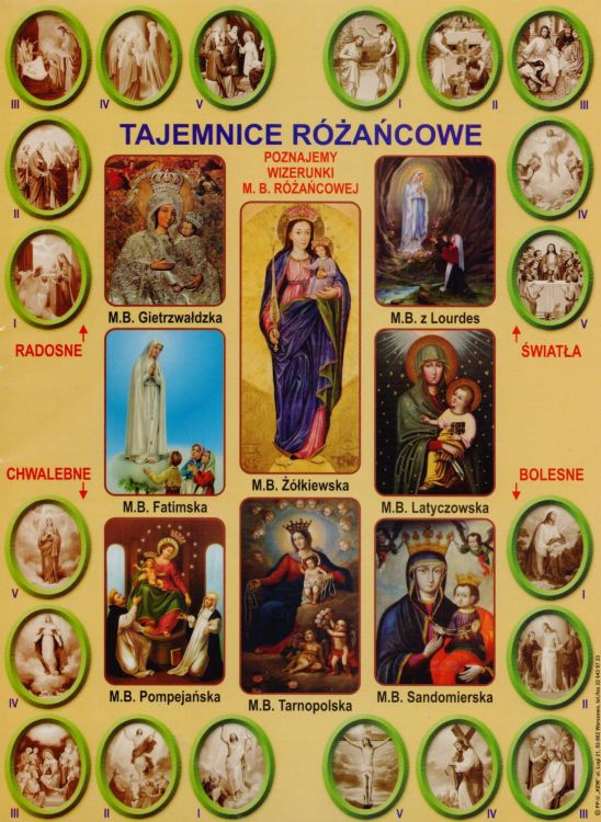 Sklep chrześcijański - pomoce duszpasterskie: Naklejanki różańcowe - sprawdziany na nabożeństwa październikowe 2019
