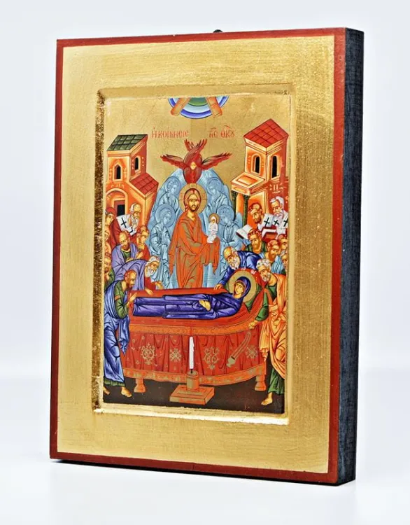 Greckie ikony z certyfikatem | Zaśnięcie Najświętszej Maryi Panny - ikona grecka z certyfikatem 18 x 24
