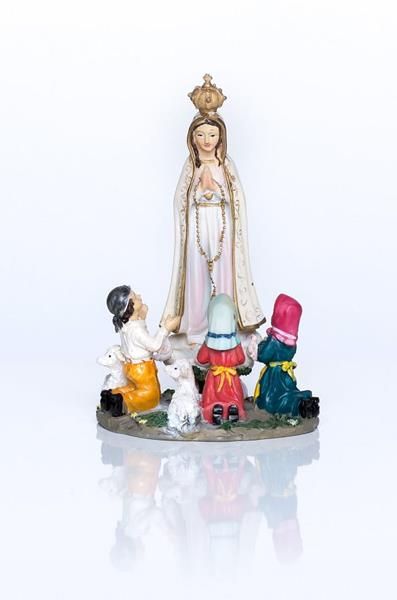 Figurka Matka Boża Fatimska z Pastuszkami JS00040-2B sklep chrześcijański nagrody za różaniec dla dzieci