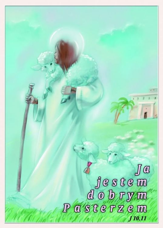 Pocztówka Ja jestem dobrym pasterzem... J 10,11 e-religijne.pl